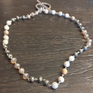 Silver & Brown Beaded Necklace
